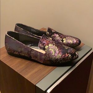 Metallic Floral Loafers